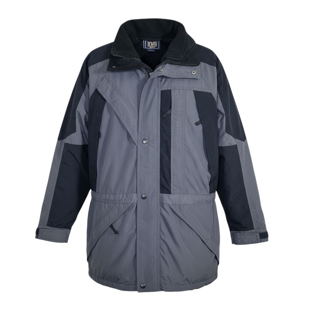 Bass Men's Gray Black Nylon Jacket S Fleece Lined Zip Off Liner